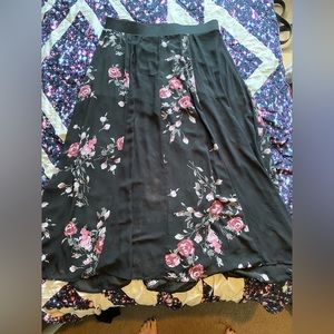 Torrid Black Floral Maxi Skirt
